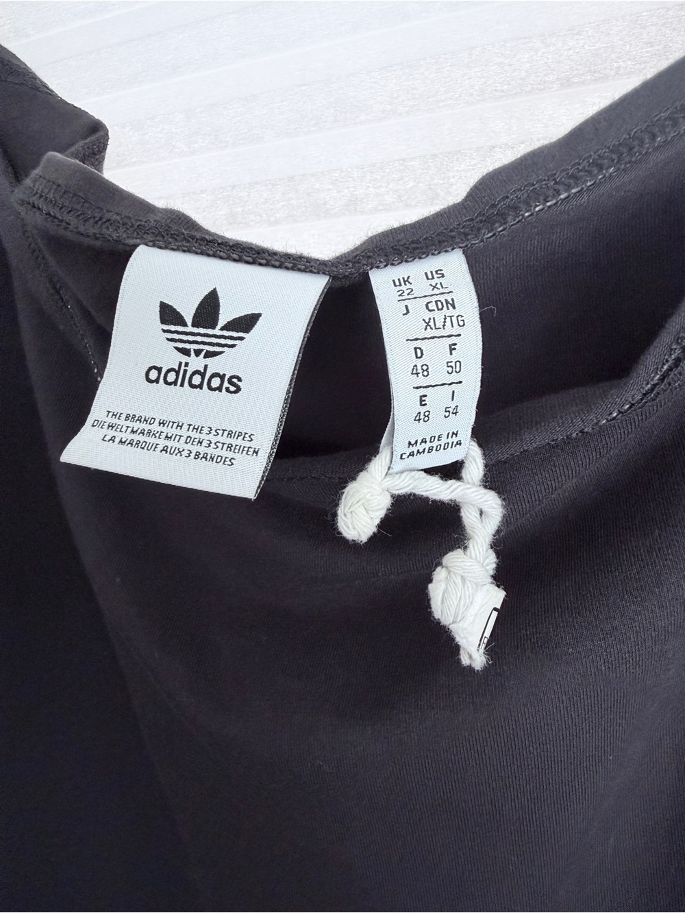 adidas Black Off-Shoulder Mini Dress with White Stripes - Picture 6 of 6